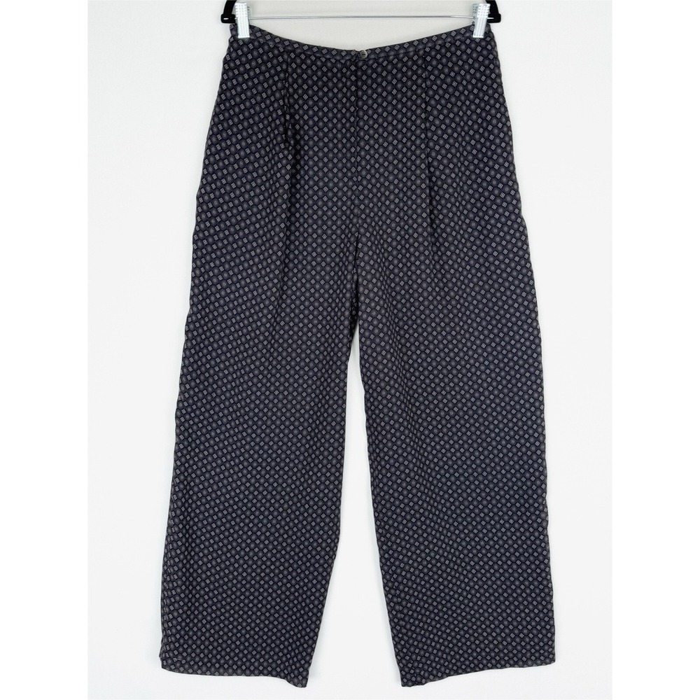 Vtg The Limited Pants Womens‎ Large Navy Geometric Wide Leg Pleated Trousers 90s